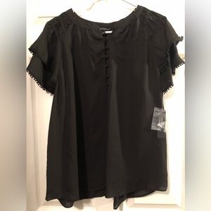 Black , Dress shirt , Thin , cool , Light weight material. Can pair with lots:)